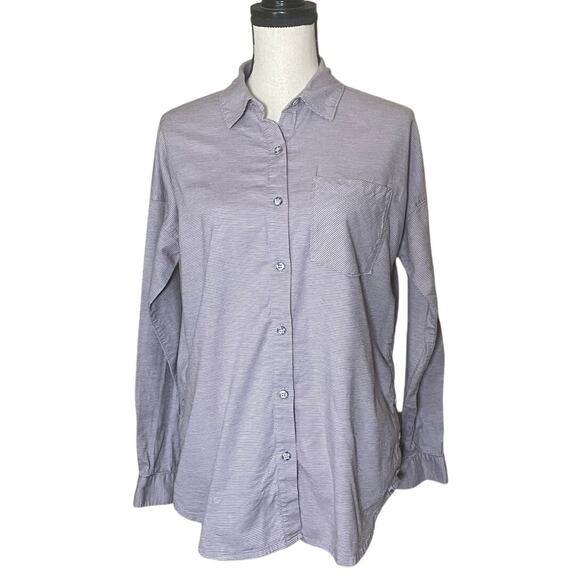 Mountain Hardwear Tops - Mountain Hardwear Shirt Womens M Purple Stripe Stretch Flannel Button Up